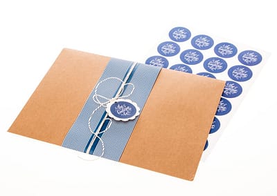 sticker seals, banding wrap, kraft envelope