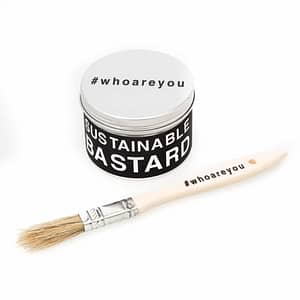 Pain tin and brush customised for your brand