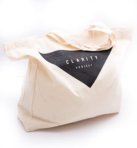 Screen printed calico carry tote bag