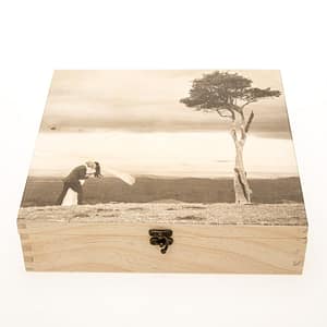 custom printed, timber box