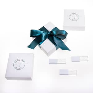 Logo printed White crystal USB and gift box