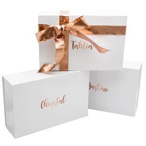 Large white gift box with digital printed logo